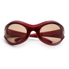 Womens Trendy 90s Oval Wrap Around Sport Plastic Fashion Sunglasses