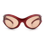 Womens Trendy 90s Oval Wrap Around Sport Plastic Fashion Sunglasses