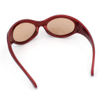 Womens Trendy 90s Oval Wrap Around Sport Plastic Fashion Sunglasses