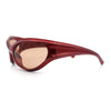 Womens Trendy 90s Oval Wrap Around Sport Plastic Fashion Sunglasses