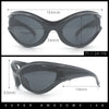 Womens Trendy 90s Oval Wrap Around Sport Plastic Fashion Sunglasses