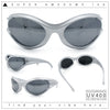 Womens Trendy 90s Oval Wrap Around Sport Plastic Fashion Sunglasses