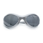 Womens Trendy 90s Oval Wrap Around Sport Plastic Fashion Sunglasses