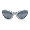 Womens Trendy 90s Oval Wrap Around Sport Plastic Fashion Sunglasses