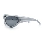 Womens Trendy 90s Oval Wrap Around Sport Plastic Fashion Sunglasses