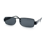 Mens Narrow Rectangle Metal Rim Retro Hustler Sunglasses