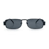 Mens Narrow Rectangle Metal Rim Retro Hustler Sunglasses