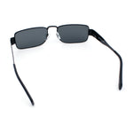 Mens Narrow Rectangle Metal Rim Retro Hustler Sunglasses