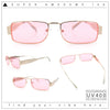 Mens Narrow Rectangle Metal Rim Retro Hustler Sunglasses