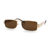 Mens Narrow Rectangle Metal Rim Retro Hustler Sunglasses