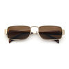 Mens Narrow Rectangle Metal Rim Retro Hustler Sunglasses