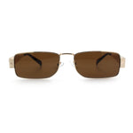 Mens Narrow Rectangle Metal Rim Retro Hustler Sunglasses