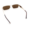 Mens Narrow Rectangle Metal Rim Retro Hustler Sunglasses