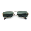 Mens Narrow Rectangle Metal Rim Retro Hustler Sunglasses