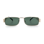 Mens Narrow Rectangle Metal Rim Retro Hustler Sunglasses