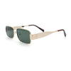 Mens Narrow Rectangle Metal Rim Retro Hustler Sunglasses