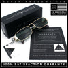 Mens Narrow Rectangle Metal Rim Retro Hustler Sunglasses