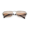Mens Narrow Rectangle Metal Rim Retro Hustler Sunglasses