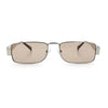 Mens Narrow Rectangle Metal Rim Retro Hustler Sunglasses