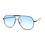 Oversized Double Bridge Metal Rim Euro Mob Racer Cop Sunglasses