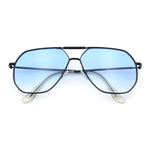 Oversized Double Bridge Metal Rim Euro Mob Racer Cop Sunglasses