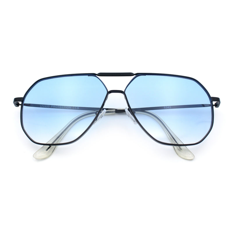 Oversized Double Bridge Metal Rim Euro Mob Racer Cop Sunglasses