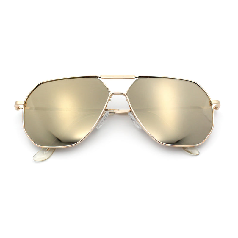 Oversized Double Bridge Metal Rim Euro Mob Racer Cop Sunglasses