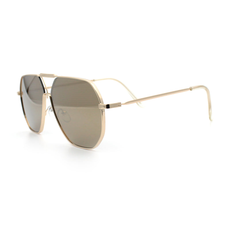 Oversized Double Bridge Metal Rim Euro Mob Racer Cop Sunglasses