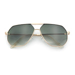 Oversized Double Bridge Metal Rim Euro Mob Racer Cop Sunglasses