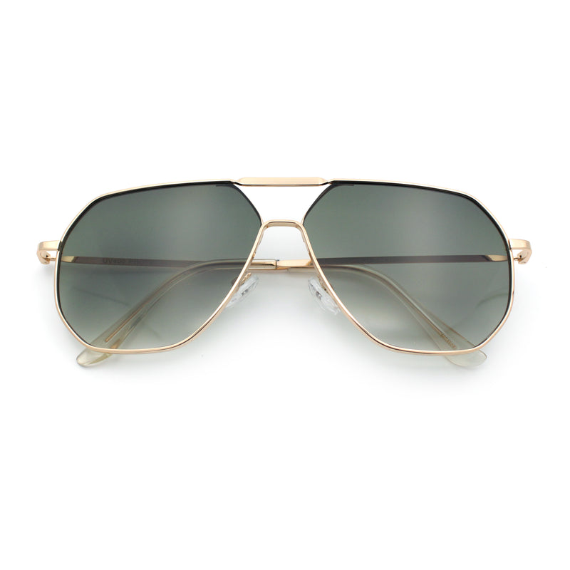 Oversized Double Bridge Metal Rim Euro Mob Racer Cop Sunglasses