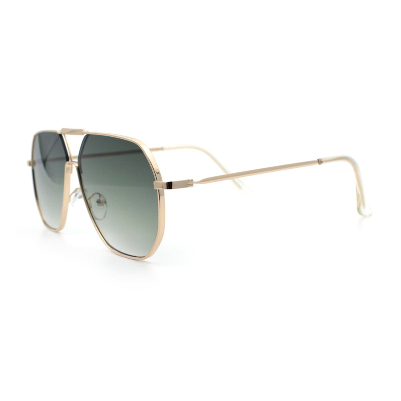 Oversized Double Bridge Metal Rim Euro Mob Racer Cop Sunglasses