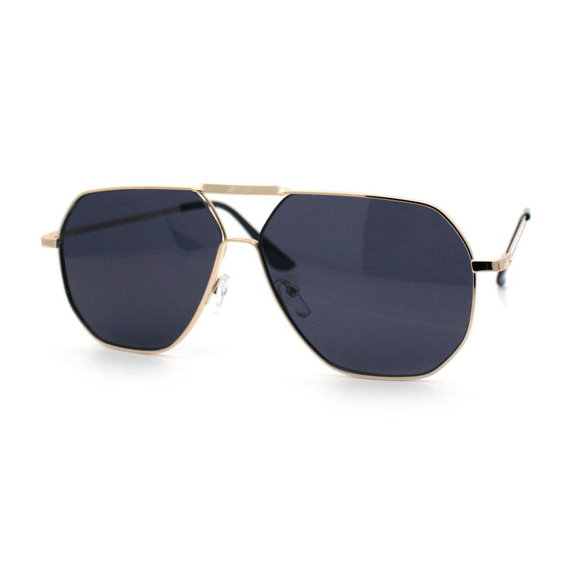 Oversized Double Bridge Metal Rim Euro Mob Racer Cop Sunglasses