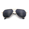 Oversized Double Bridge Metal Rim Euro Mob Racer Cop Sunglasses