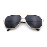 Oversized Double Bridge Metal Rim Euro Mob Racer Cop Sunglasses