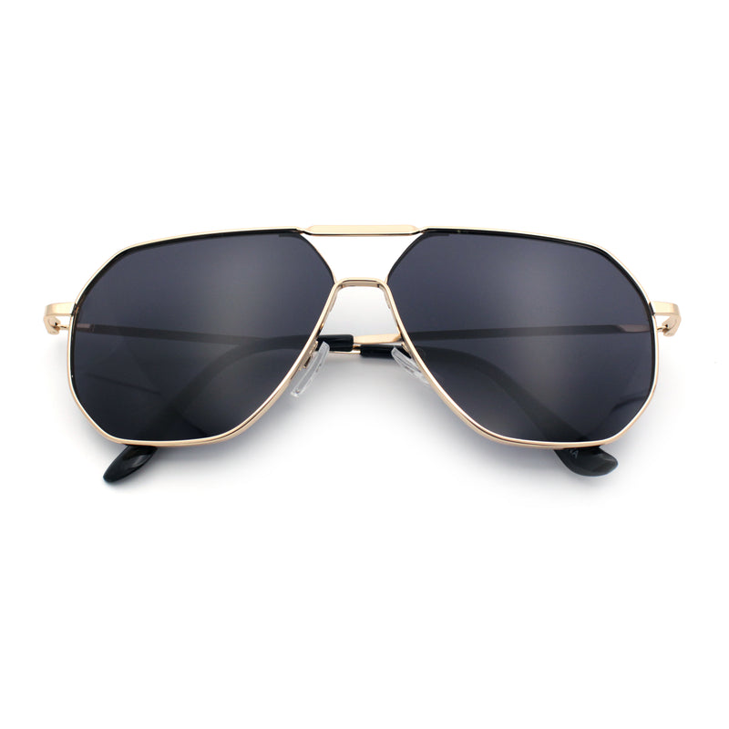 Oversized Double Bridge Metal Rim Euro Mob Racer Cop Sunglasses