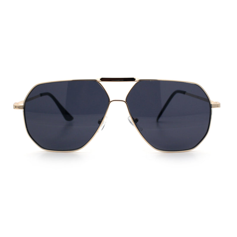 Oversized Double Bridge Metal Rim Euro Mob Racer Cop Sunglasses