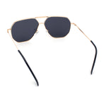 Oversized Double Bridge Metal Rim Euro Mob Racer Cop Sunglasses