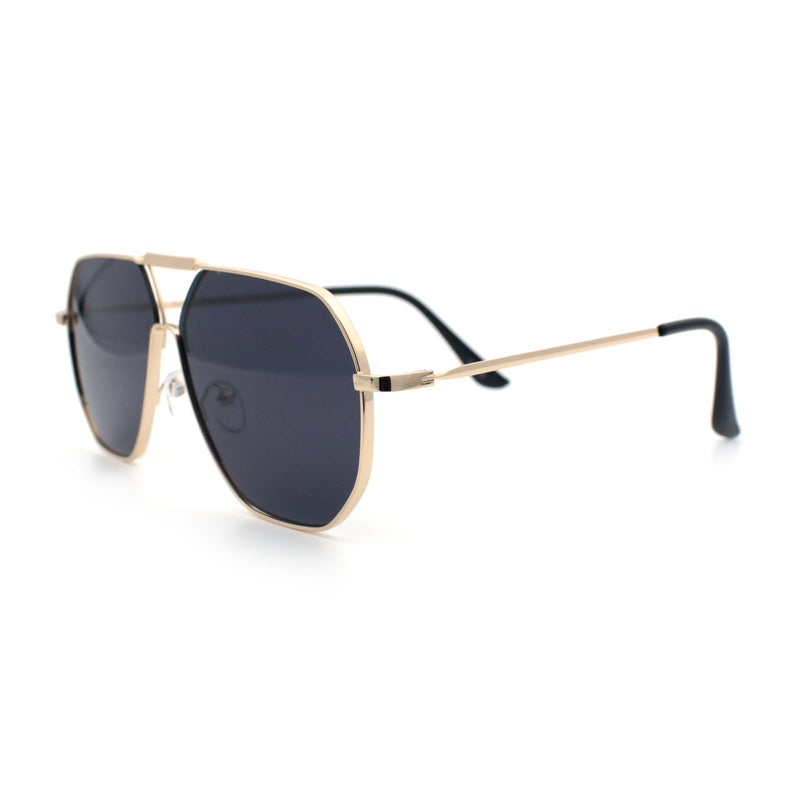 Oversized Double Bridge Metal Rim Euro Mob Racer Cop Sunglasses