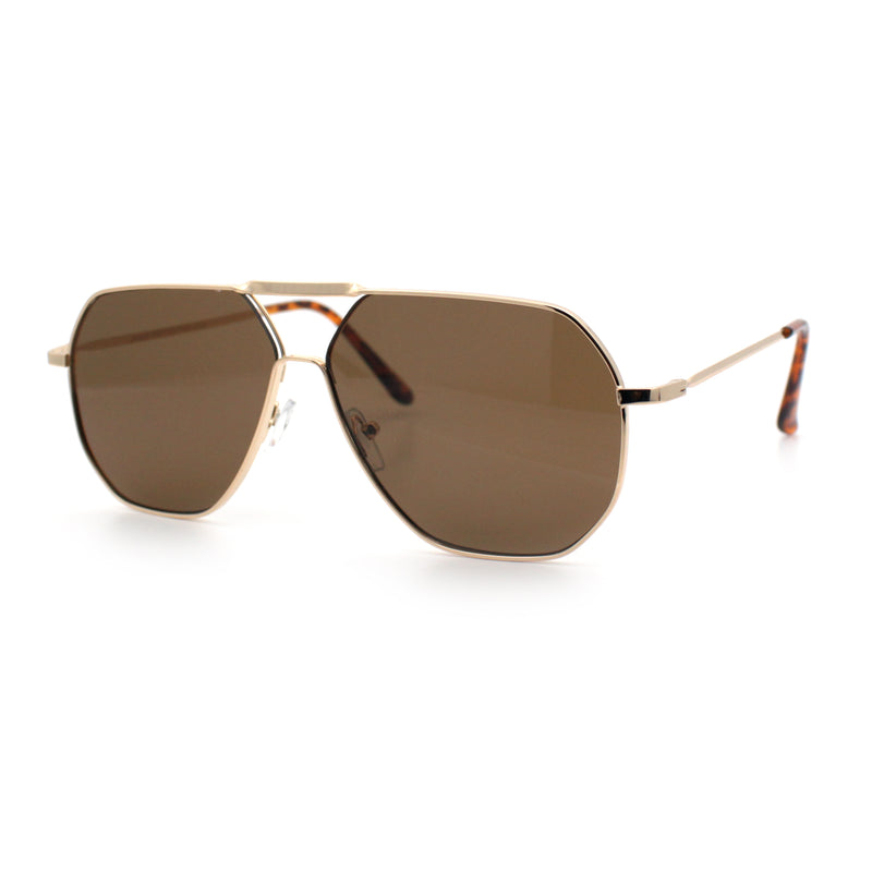 Oversized Double Bridge Metal Rim Euro Mob Racer Cop Sunglasses