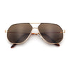 Oversized Double Bridge Metal Rim Euro Mob Racer Cop Sunglasses