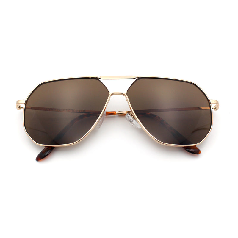 Oversized Double Bridge Metal Rim Euro Mob Racer Cop Sunglasses