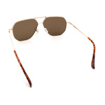 Oversized Double Bridge Metal Rim Euro Mob Racer Cop Sunglasses