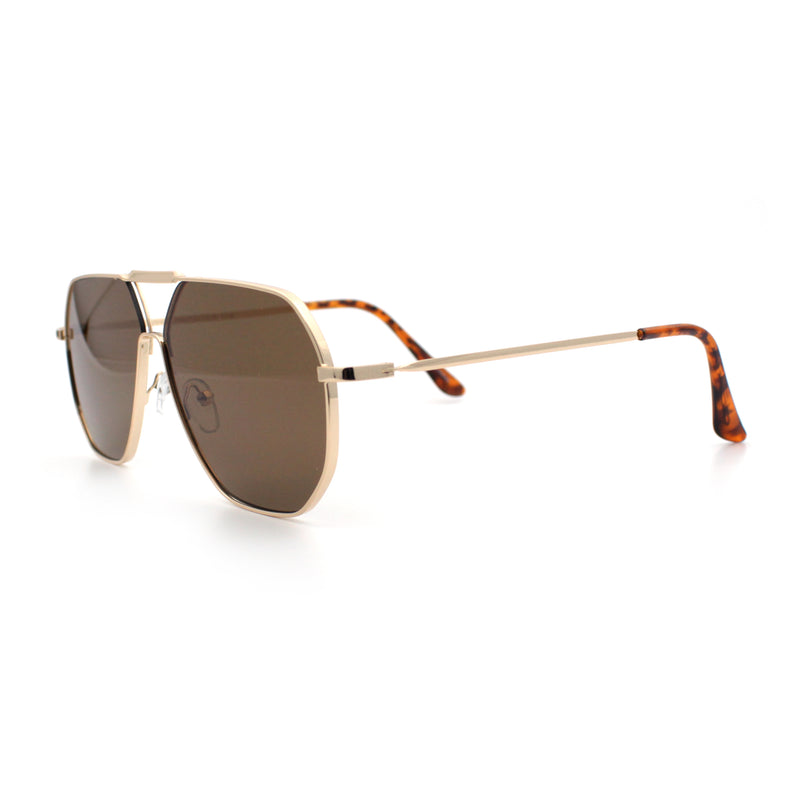 Oversized Double Bridge Metal Rim Euro Mob Racer Cop Sunglasses
