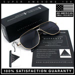 Oversized Double Bridge Metal Rim Euro Mob Racer Cop Sunglasses