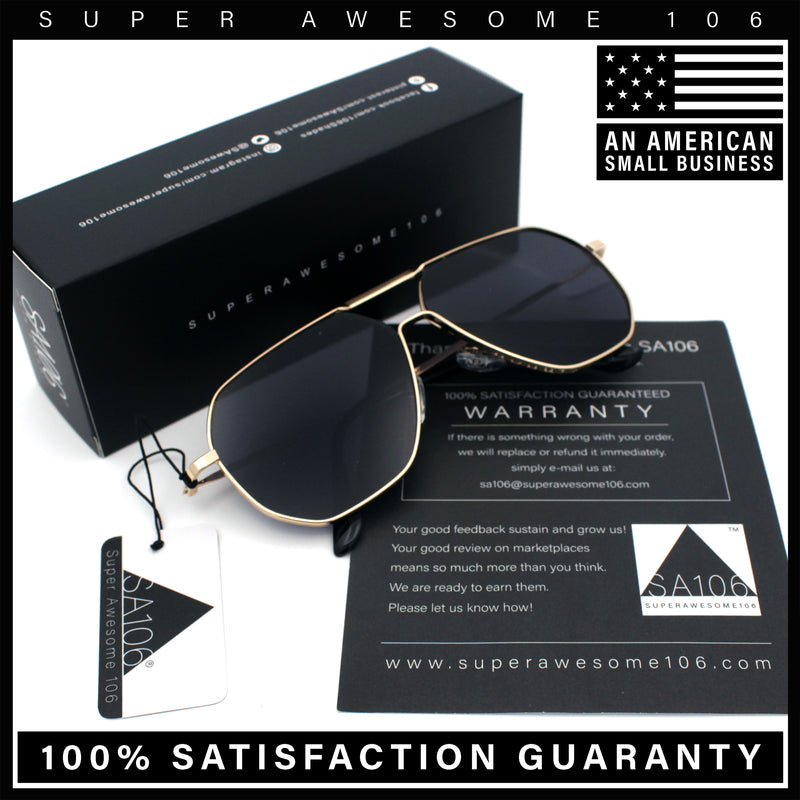 Oversized Double Bridge Metal Rim Euro Mob Racer Cop Sunglasses