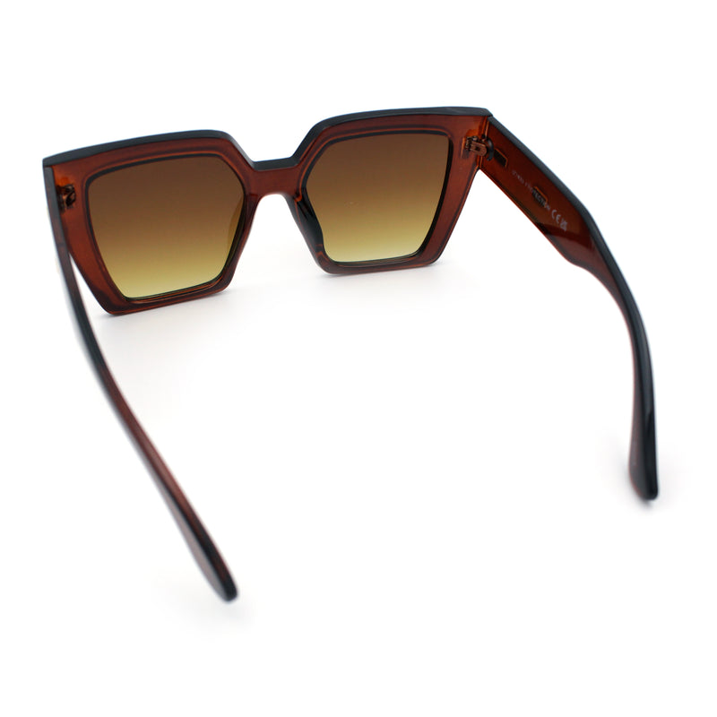 Womens Oversized Thick Plastic Rectangle Cat Eye Retro Fashion Sunglasses