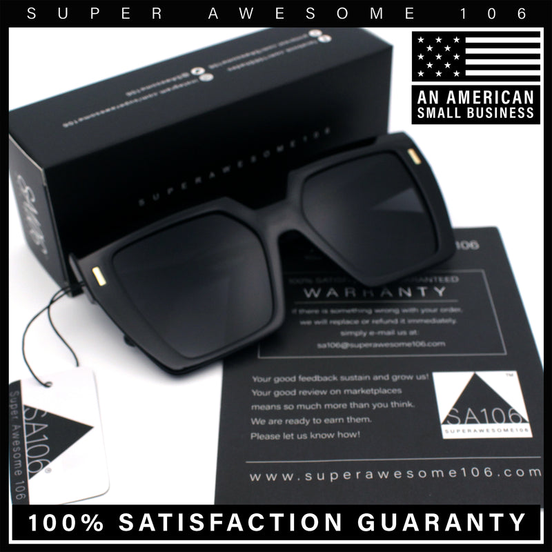 Womens Oversized Thick Plastic Rectangle Cat Eye Retro Fashion Sunglasses