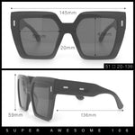 Womens Oversized Thick Plastic Rectangle Cat Eye Retro Fashion Sunglasses