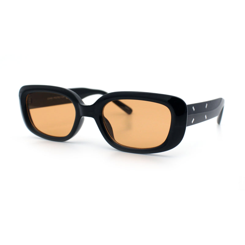 Womens Mod Rectangular Plastic Narrow Rectangle Sunglasses