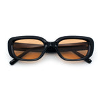 Womens Mod Rectangular Plastic Narrow Rectangle Sunglasses